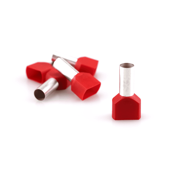 Adereindhuls - twin - 10,00mm² - rood -  100 stuks