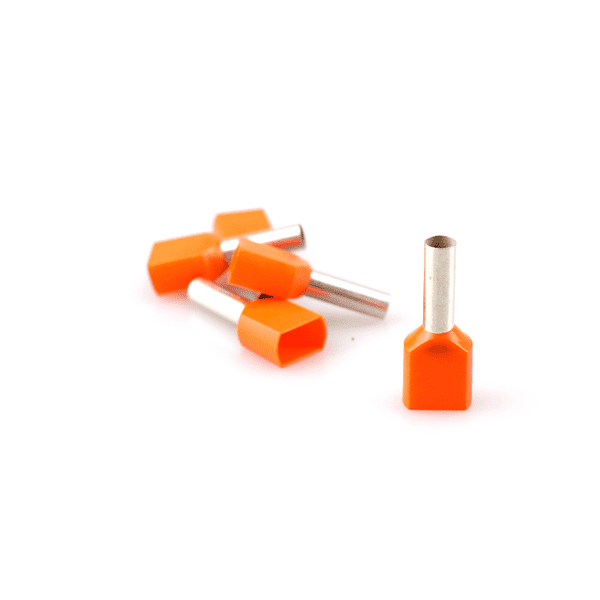 Adereindhuls - twin - 4,00mm² - oranje - 100 stuks